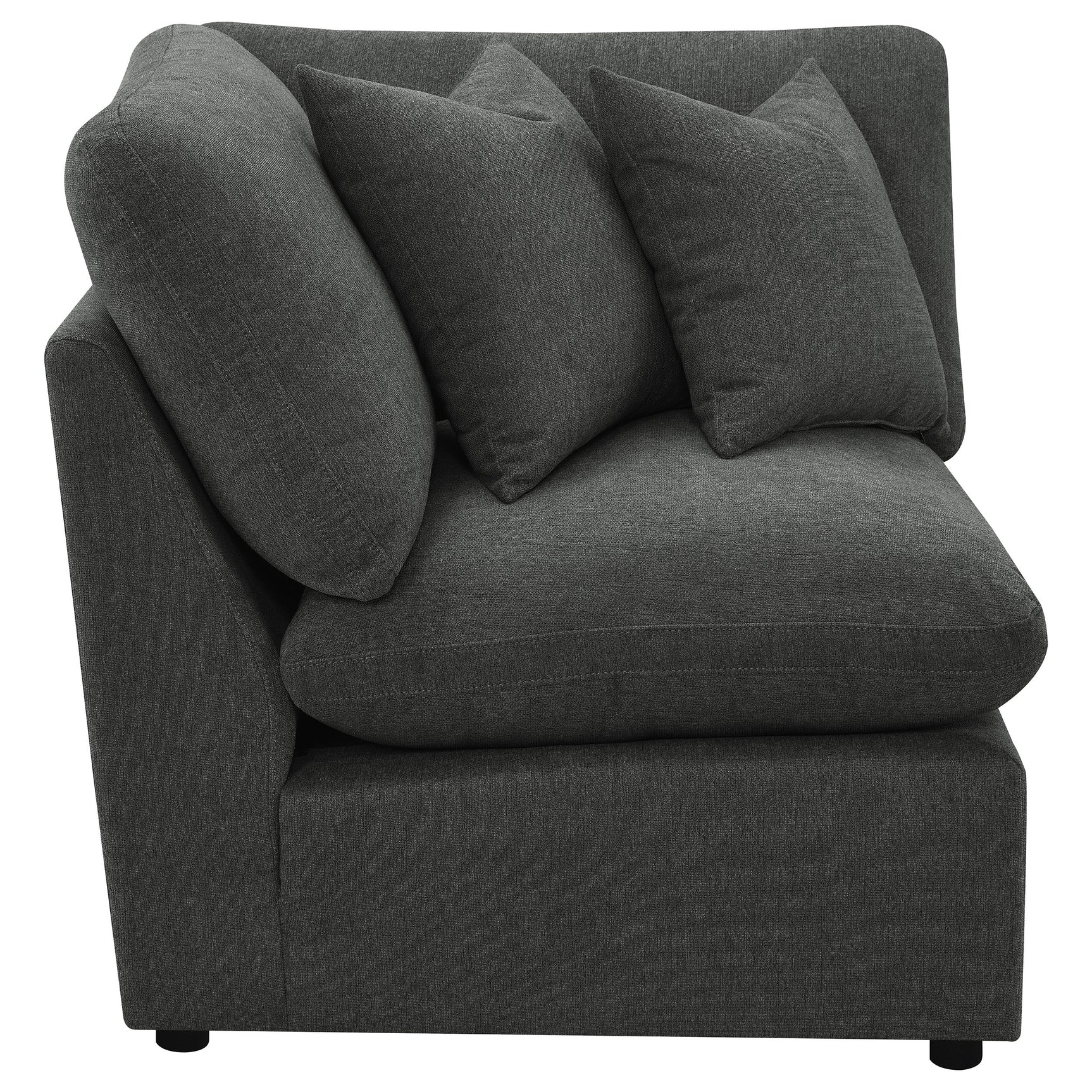 Collins Modular Corner Chair Dark Grey - Tampa Furniture Outlet