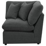 Collins Modular Corner Chair Dark Grey - Tampa Furniture Outlet