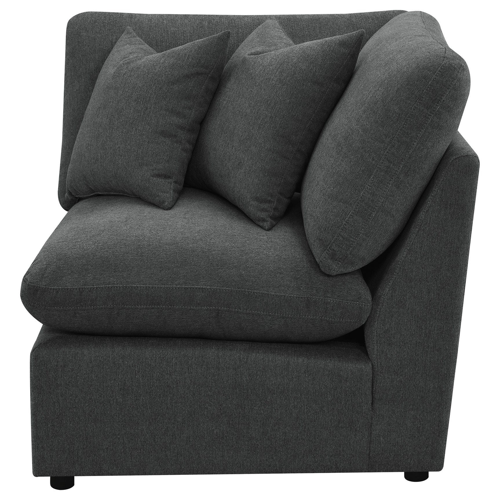 Collins Modular Corner Chair Dark Grey - Tampa Furniture Outlet