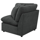 Collins Modular Corner Chair Dark Grey - Tampa Furniture Outlet