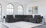 Collins 7-piece Modular Power Reclining Sectional Dark Grey - Tampa Furniture Outlet