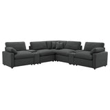 Collins 7-piece Modular Power Reclining Sectional Dark Grey - Tampa Furniture Outlet