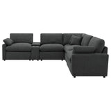 Collins 7-piece Modular Power Reclining Sectional Dark Grey - Tampa Furniture Outlet