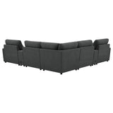 Collins 7-piece Modular Power Reclining Sectional Dark Grey - Tampa Furniture Outlet