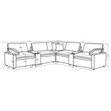 Collins 7-piece Modular Power Reclining Sectional Dark Grey - Tampa Furniture Outlet
