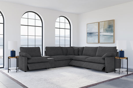 Collins 6-piece Modular Power Reclining Sectional Dark Grey - Tampa Furniture Outlet