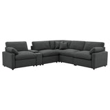 Collins 6-piece Modular Power Reclining Sectional Dark Grey - Tampa Furniture Outlet