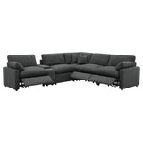 Collins 6-piece Modular Power Reclining Sectional Dark Grey - Tampa Furniture Outlet