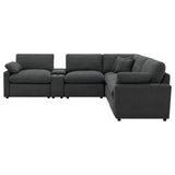 Collins 6-piece Modular Power Reclining Sectional Dark Grey - Tampa Furniture Outlet