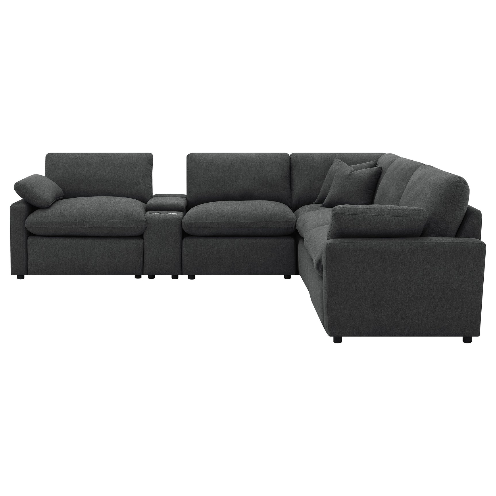 Collins 6-piece Modular Power Reclining Sectional Dark Grey - Tampa Furniture Outlet