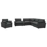 Collins 6-piece Modular Power Reclining Sectional Dark Grey - Tampa Furniture Outlet