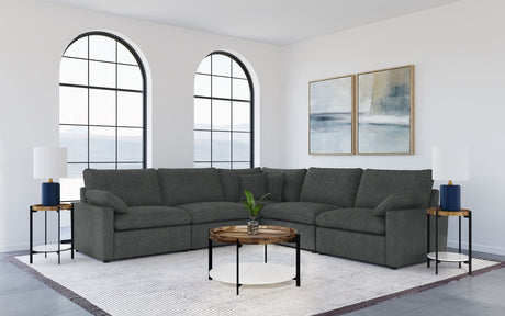 Collins 5-piece Modular Power Reclining Sectional Dark Grey - Tampa Furniture Outlet