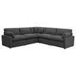 Tampa Furniture Outlet - Coaster - Collins 5-piece Modular Power Reclining Sectional Dark Grey - 609530P