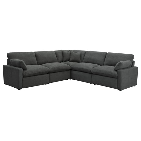 Tampa Furniture Outlet - Coaster - Collins 5-piece Modular Power Reclining Sectional Dark Grey - 609530P