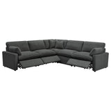 Collins 5-piece Modular Power Reclining Sectional Dark Grey - Tampa Furniture Outlet