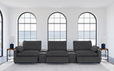 Collins 5-Piece Power Reclining Home Theater Seating Dark Grey - Tampa Furniture Outlet