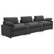 Tampa Furniture Outlet - Coaster - Collins 5-Piece Power Reclining Home Theater Seating Dark Grey - 609531PT
