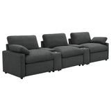 Tampa Furniture Outlet - Coaster - Collins 5-Piece Power Reclining Home Theater Seating Dark Grey - 609531PT