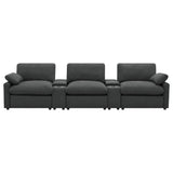 Collins 5-Piece Power Reclining Home Theater Seating Dark Grey - Tampa Furniture Outlet