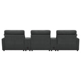 Collins 5-Piece Power Reclining Home Theater Seating Dark Grey - Tampa Furniture Outlet