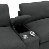 Collins 5-Piece Power Reclining Home Theater Seating Dark Grey - Tampa Furniture Outlet