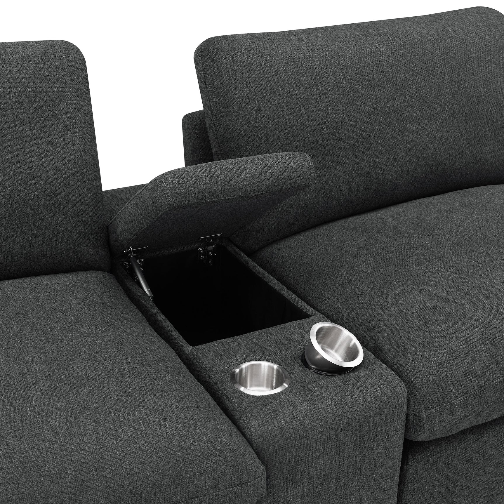 Collins 5-Piece Power Reclining Home Theater Seating Dark Grey - Tampa Furniture Outlet
