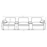 Collins 5-Piece Power Reclining Home Theater Seating Dark Grey - Tampa Furniture Outlet