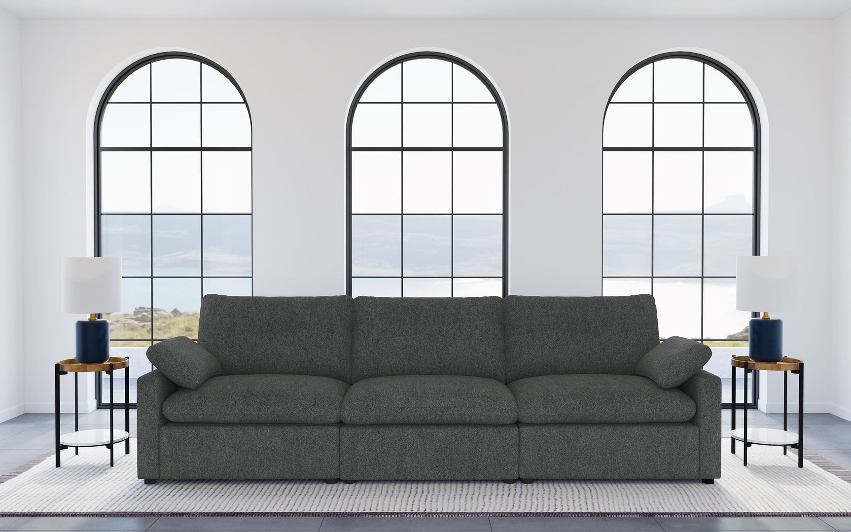 Collins Modular Power Sofa Dark Grey - Tampa Furniture Outlet