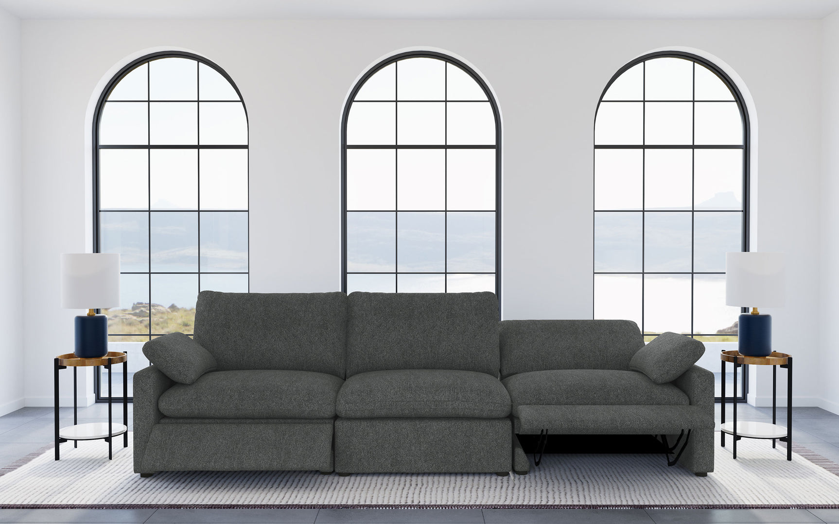 Collins Modular Power Sofa Dark Grey - Tampa Furniture Outlet