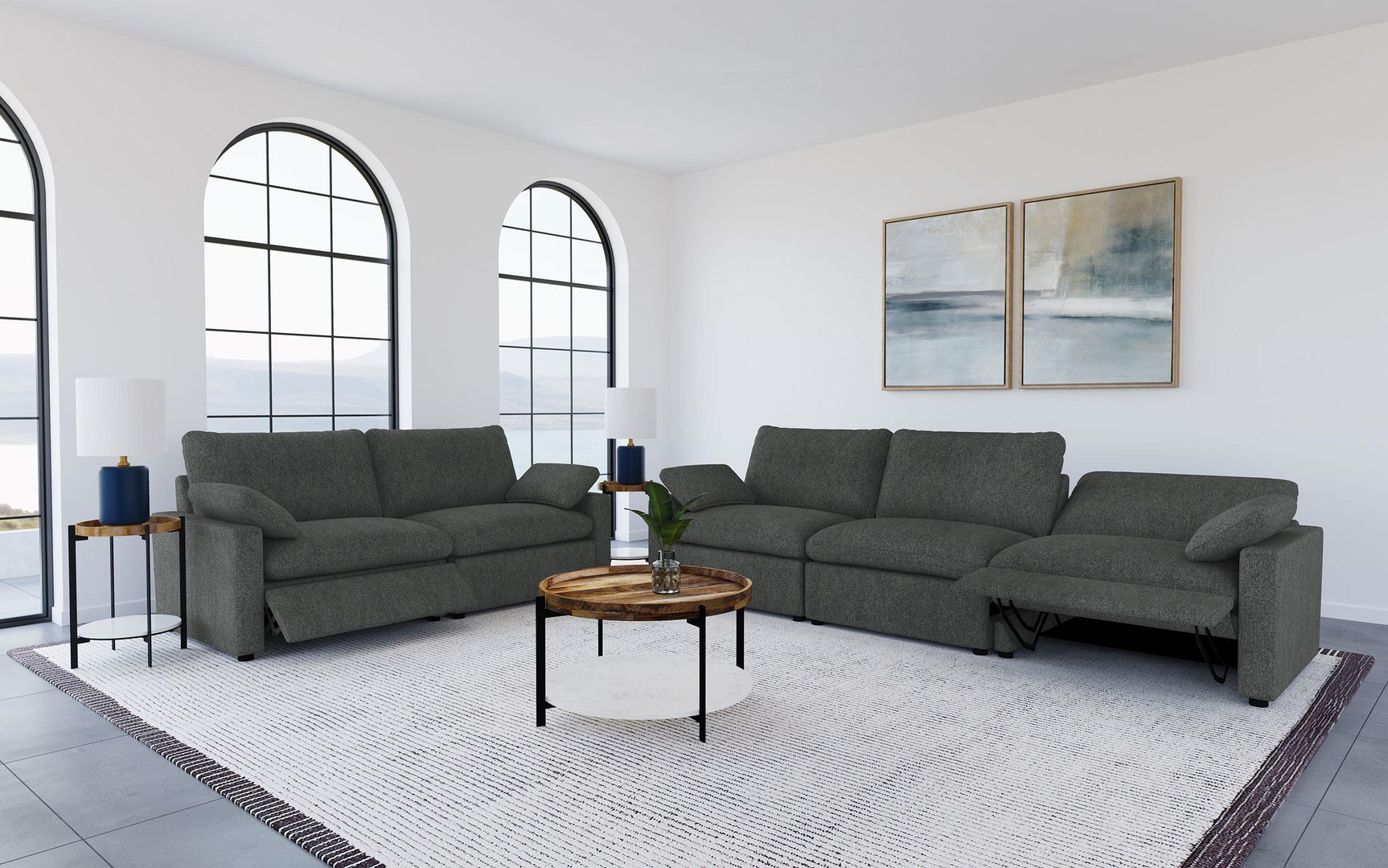 Collins Modular Power Sofa Dark Grey - Tampa Furniture Outlet