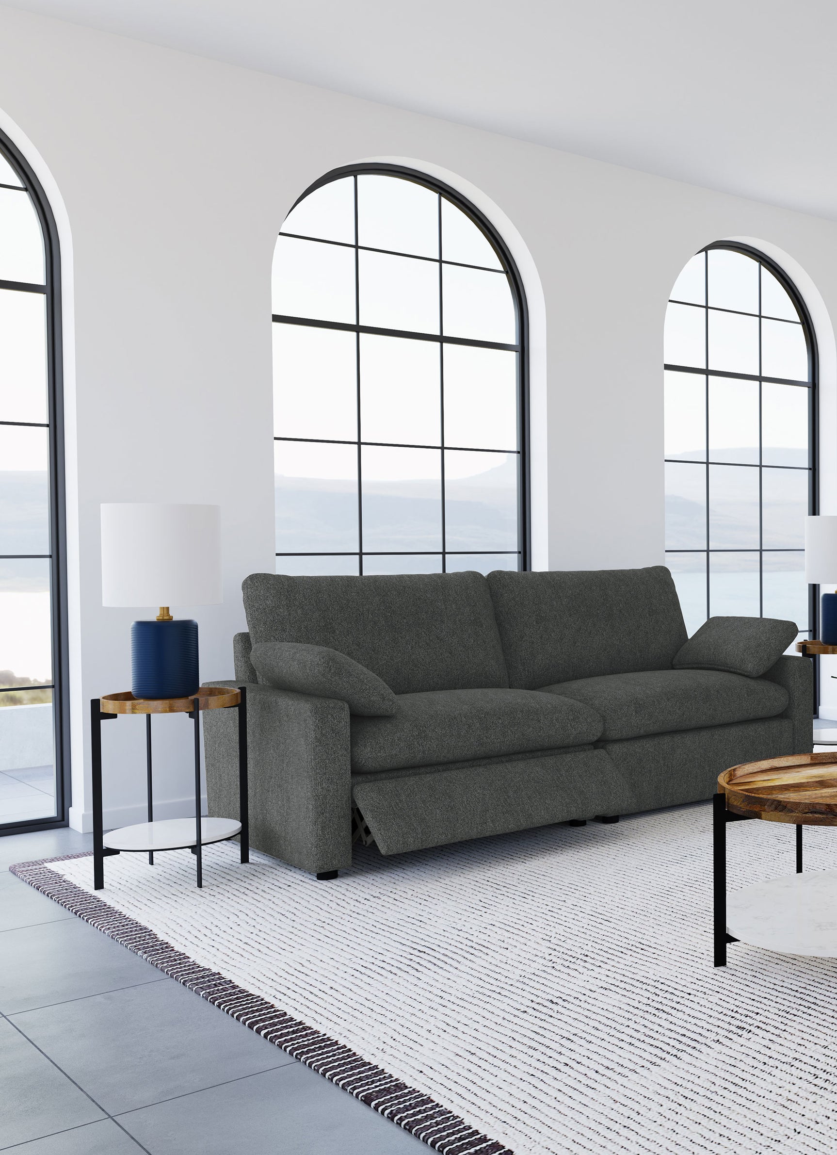Collins Modular Power Loveseat Dark Grey - Tampa Furniture Outlet