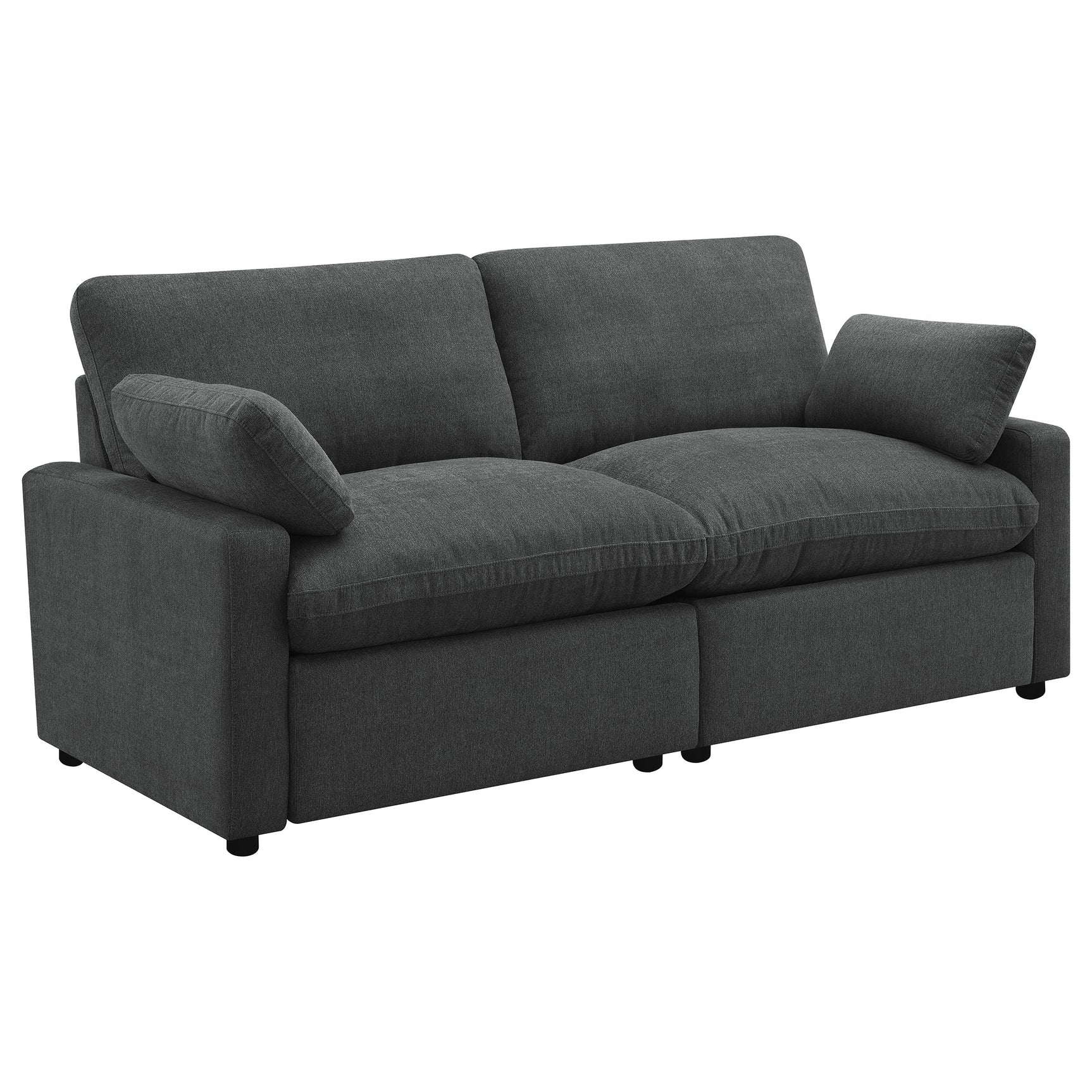 Tampa Furniture Outlet - Coaster - Collins Modular Power Loveseat Dark Grey - 609532P