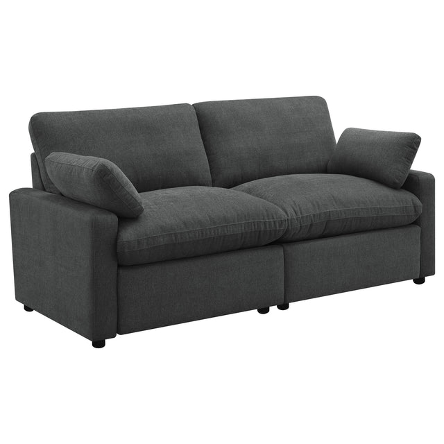 Tampa Furniture Outlet - Coaster - Collins Modular Power Loveseat Dark Grey - 609532P