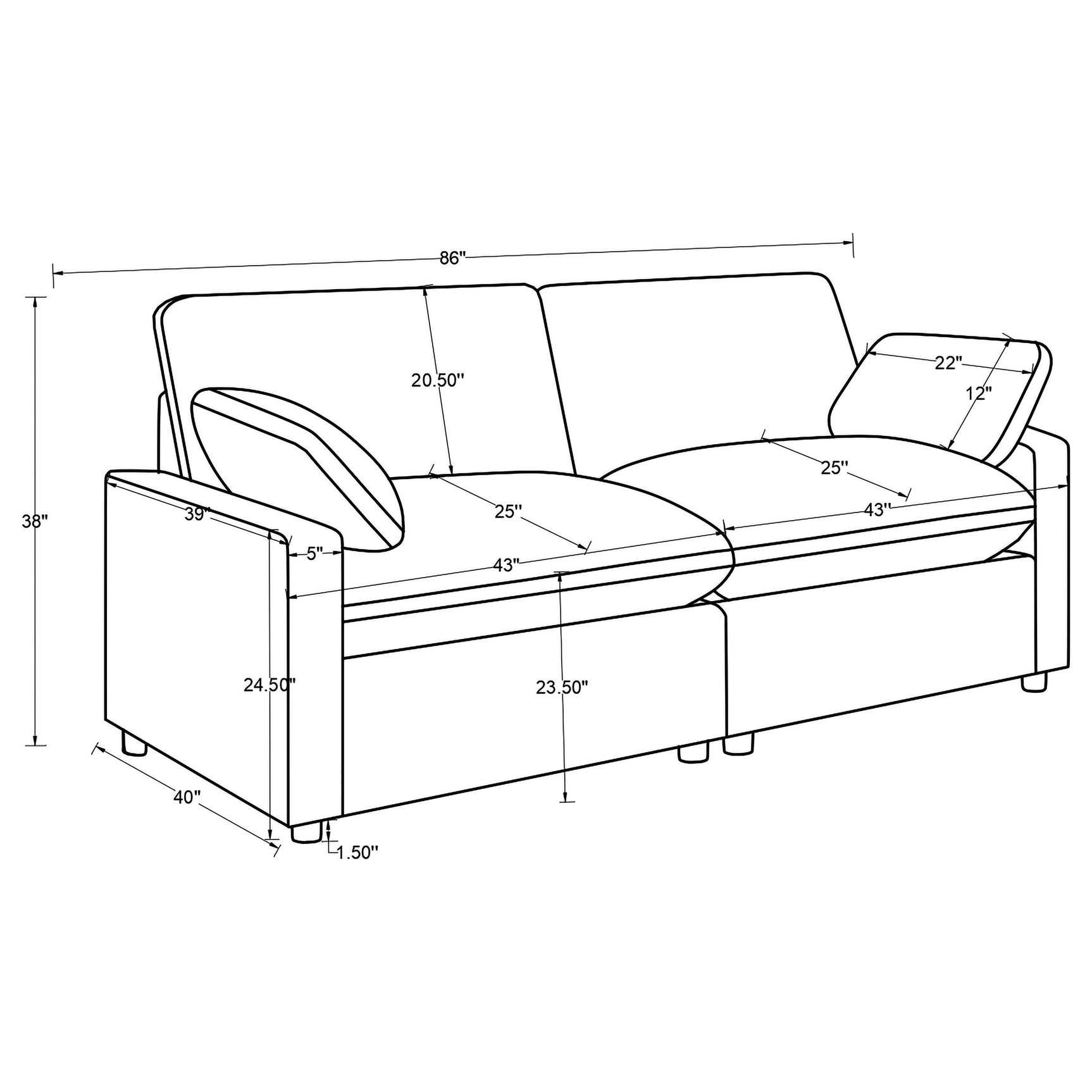 Collins Modular Power Loveseat Dark Grey - Tampa Furniture Outlet