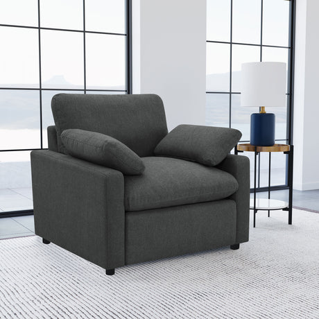 Collins Upholstered Power Recliner Chair Dark Grey - Tampa Furniture Outlet