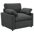 Tampa Furniture Outlet - Coaster - Collins Upholstered Power Recliner Chair Dark Grey - 609533P