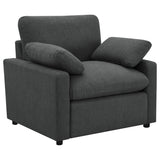 Tampa Furniture Outlet - Coaster - Collins Upholstered Power Recliner Chair Dark Grey - 609533P