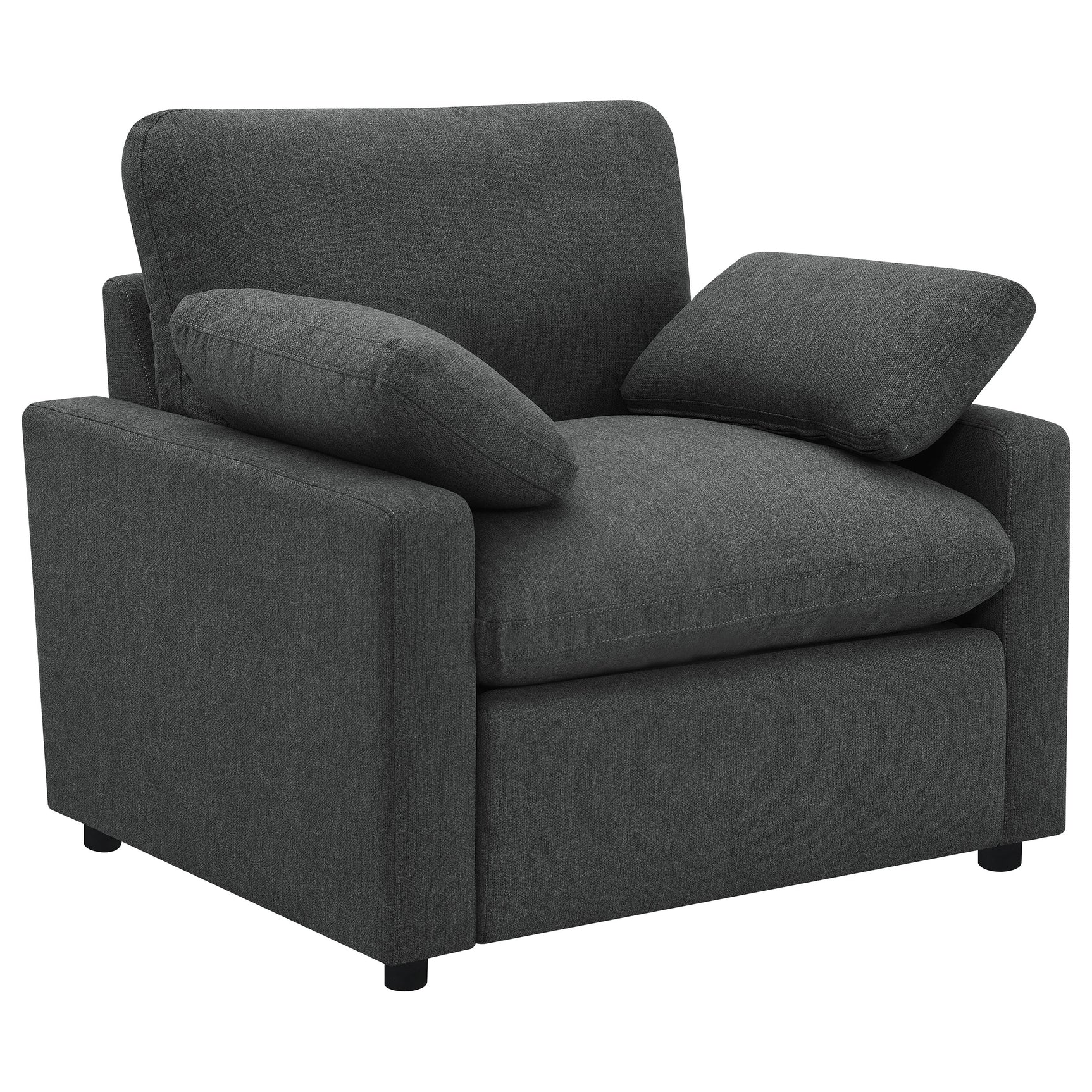 Tampa Furniture Outlet - Coaster - Collins Upholstered Power Recliner Chair Dark Grey - 609533P
