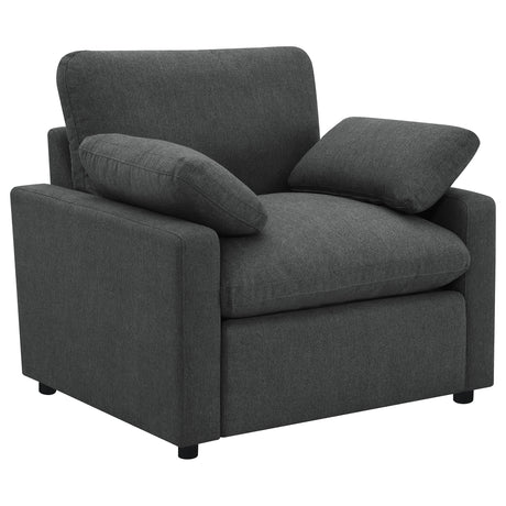 Tampa Furniture Outlet - Coaster - Collins Upholstered Power Recliner Chair Dark Grey - 609533P