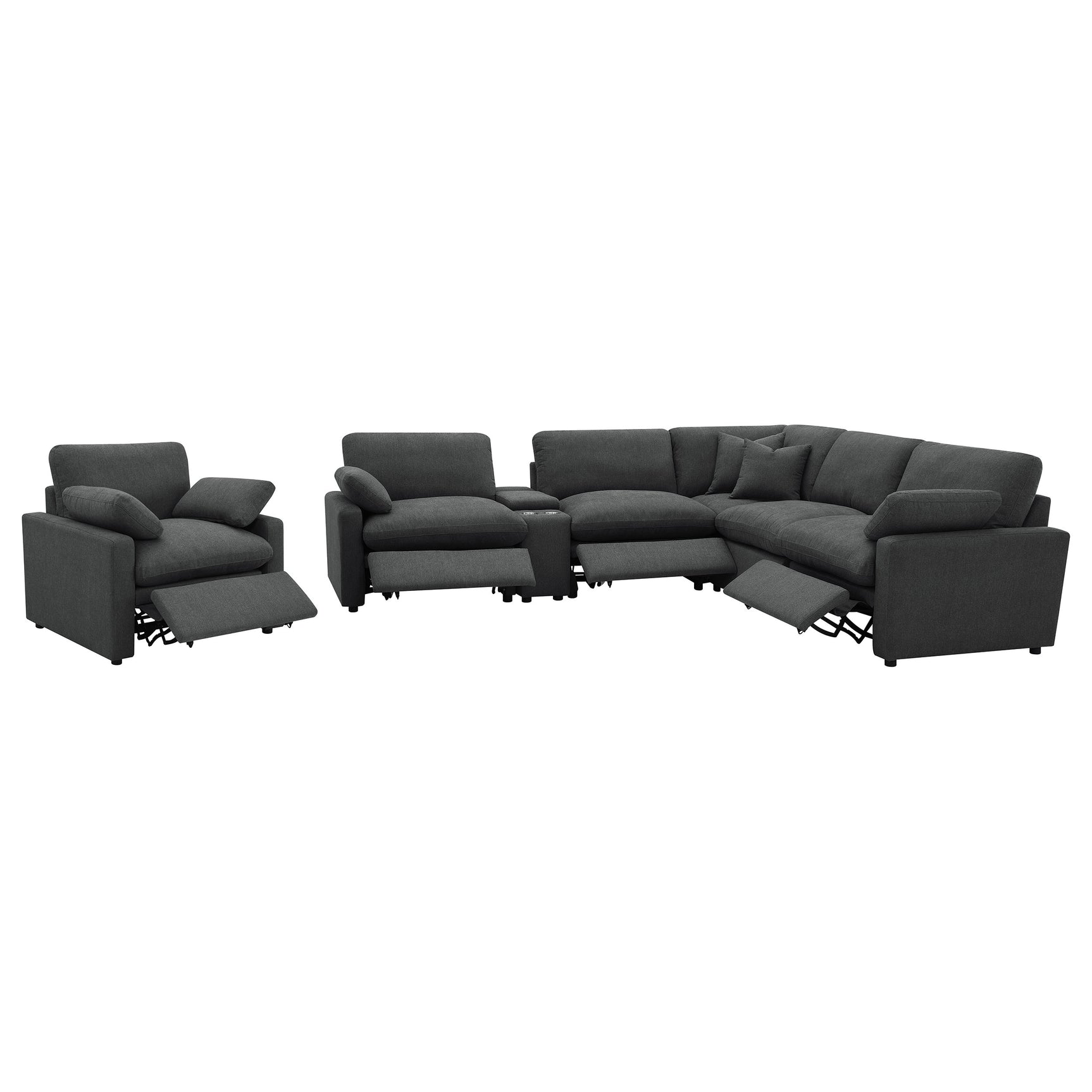 Collins Upholstered Power Recliner Chair Dark Grey - Tampa Furniture Outlet