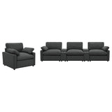 Collins Upholstered Power Recliner Chair Dark Grey - Tampa Furniture Outlet