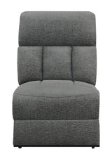 Bahrain Upholstered Armless Chair Charcoal - Tampa Furniture Outlet
