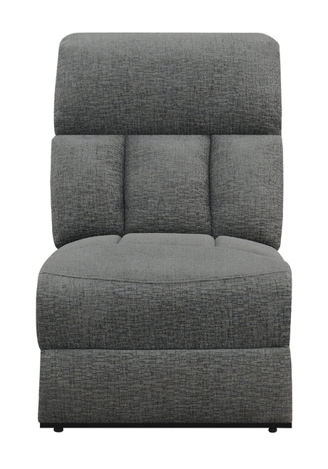 Bahrain Upholstered Armless Chair Charcoal - Tampa Furniture Outlet