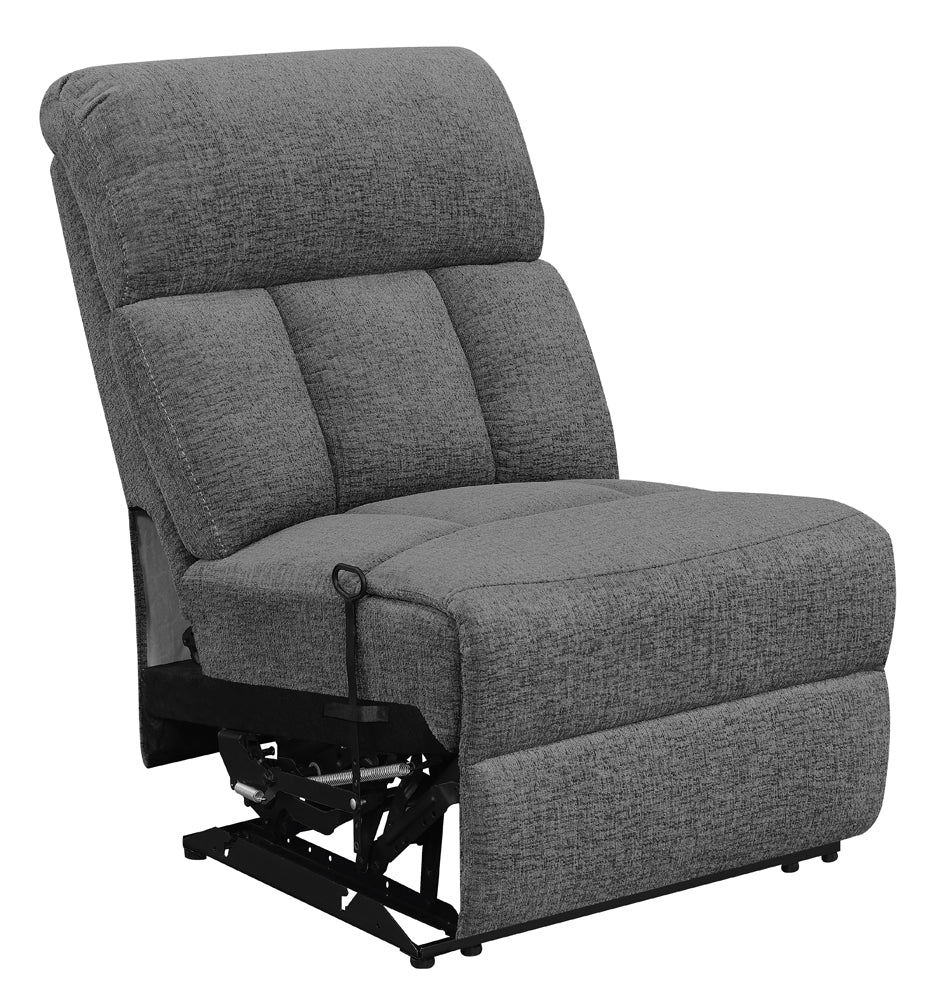 Bahrain Upholstered Armless Recliner Charcoal - Tampa Furniture Outlet