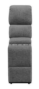 Bahrain Upholstered Console Charcoal - Tampa Furniture Outlet