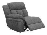 Bahrain Upholstered LAF Power Recliner Charcoal - Tampa Furniture Outlet