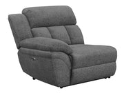 Tampa Furniture Outlet - Coaster - Bahrain Upholstered LAF Power Recliner Charcoal - 609540LRP