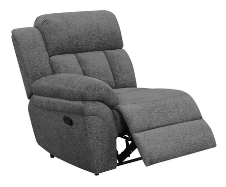 Bahrain Upholstered LAF Recliner Charcoal - Tampa Furniture Outlet