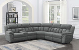 Bahrain 6-piece Modular Power Reclining Sectional Charcoal - Tampa Furniture Outlet