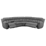 Bahrain 6-piece Modular Power Reclining Sectional Charcoal - Tampa Furniture Outlet